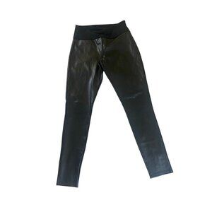 Assets By Spanx Women's Black Stretch Faux Leather Pants - Large